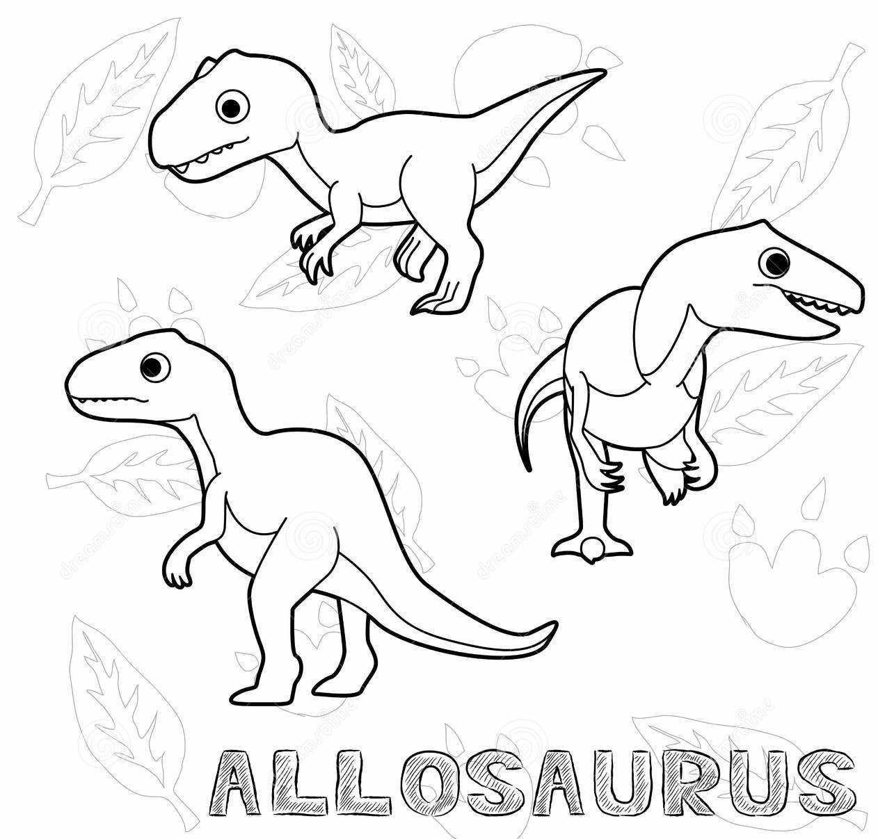 How to draw Allosuarus Coloring Page
