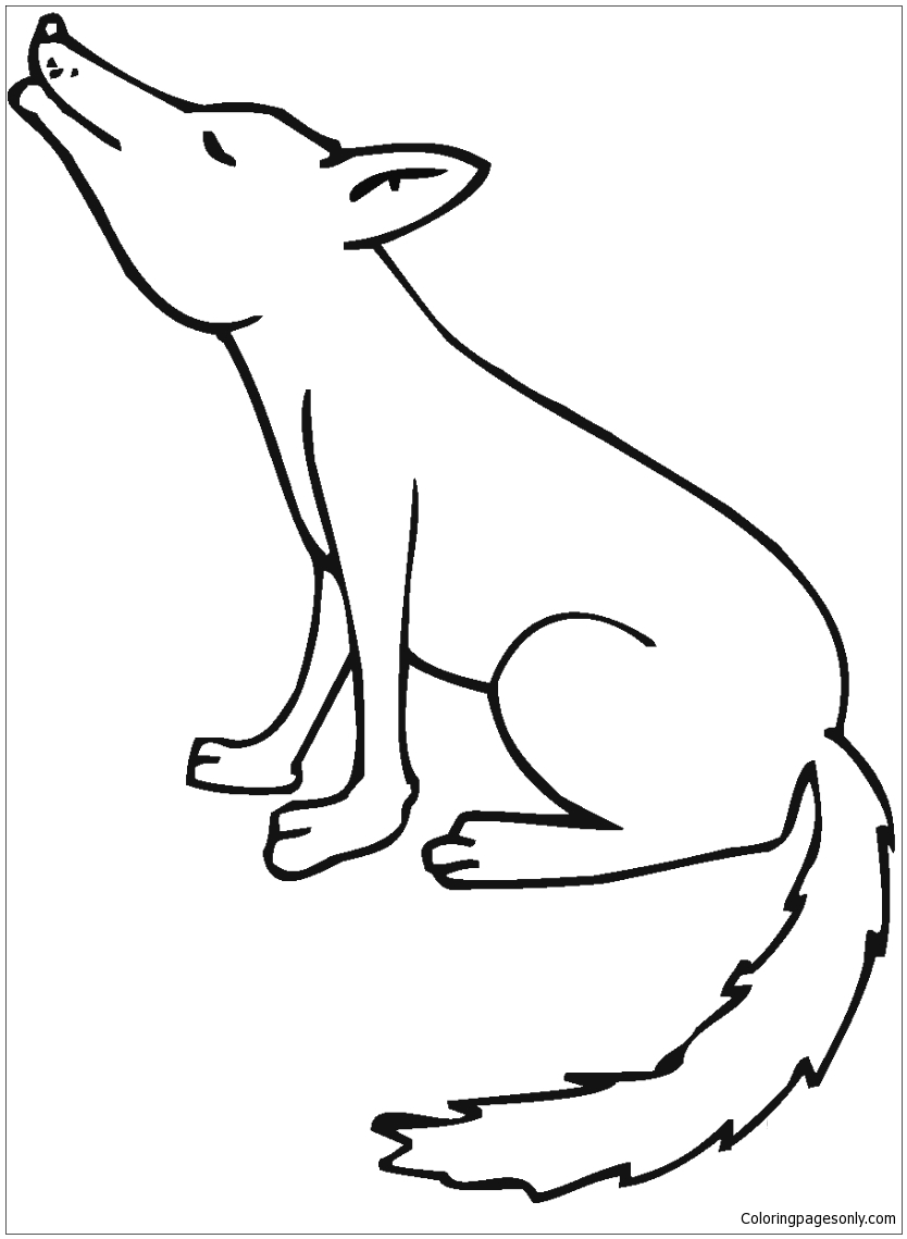 Howling Coyote Coloring Page