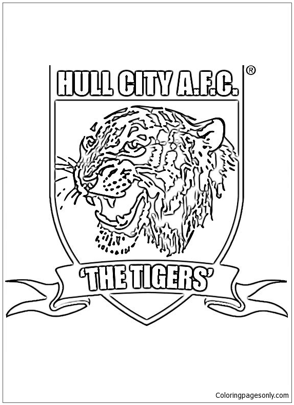 Hull City A.F.C. Coloring Pages - England Premier League Team Logos
