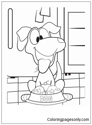 Hungry Puppy 1 Coloring Pages
