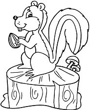 Hungry Squirrel Coloring Page