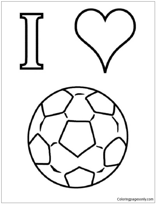 I Love Soccer Coloring Page