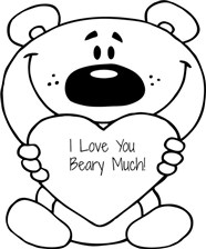 I Love You Bear Coloring Page