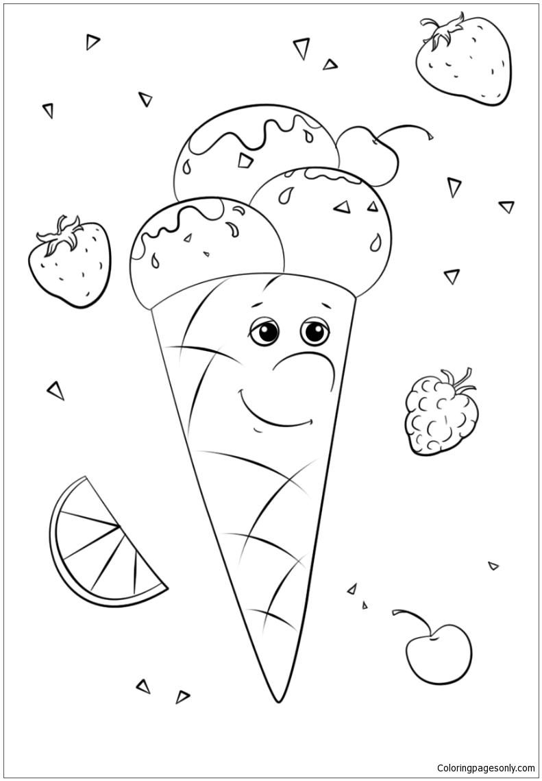 Personagem de sorvete de sobremesas