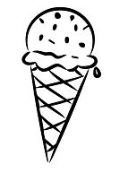 Página para colorir de sorvete de chocolate granulado