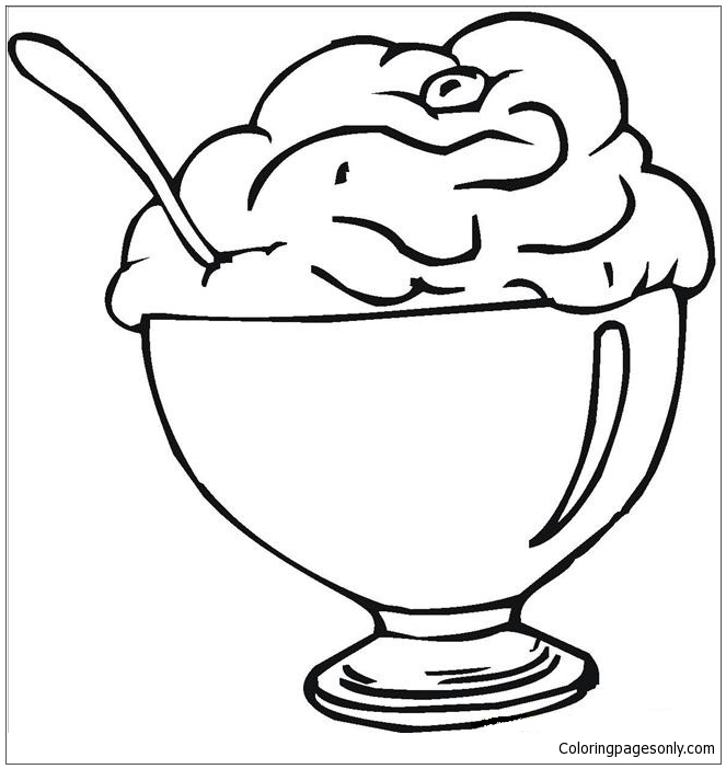 Ice Cream Cup 1 Coloring Page - Free Printable Coloring Pages