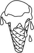 Ice Cream Melts In The Cone Coloring Page