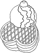 Ice Cream with Waffles Coloring Page