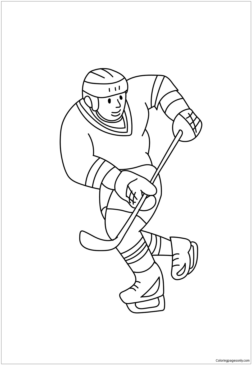 Hockey Coloring Pages Player Clipart Girl Girls Colouring Kids Players ...