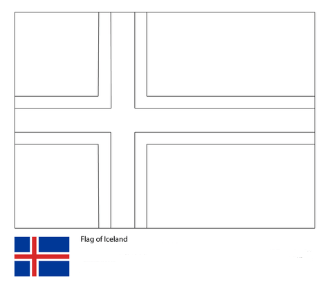 Flag of Iceland-World Cup 2018 Coloring Page