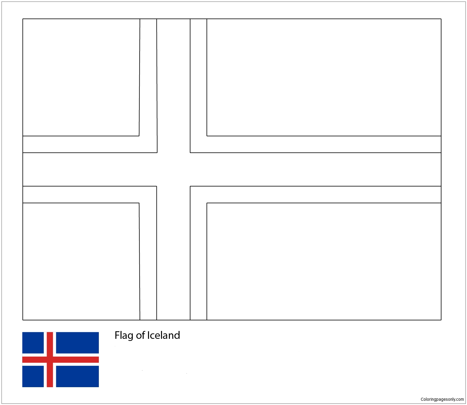 Исландия флаг контур