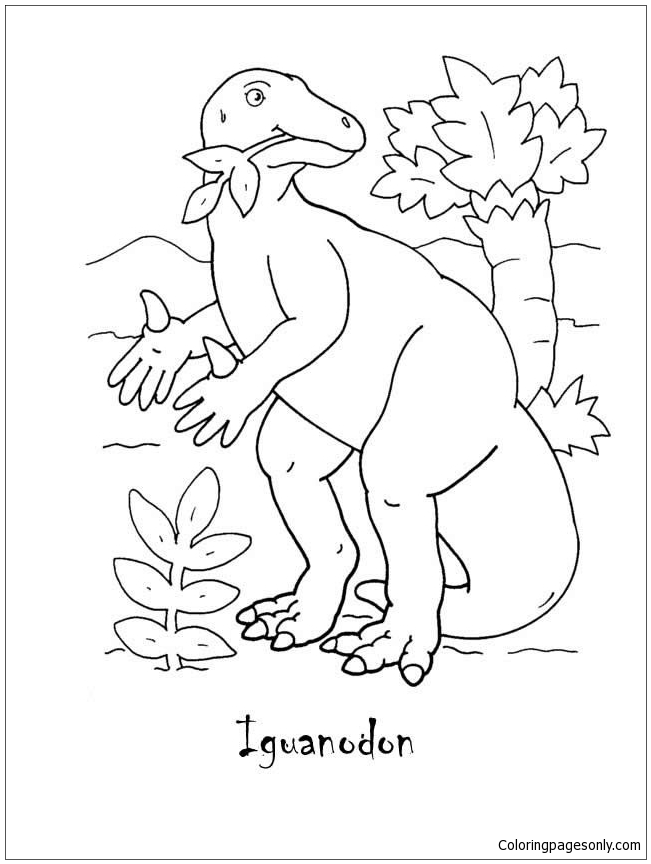 Iguanodon Dinosaur 3 Coloring Pages - Dinosaurs Coloring Pages
