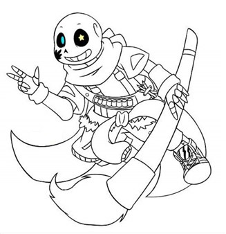 Ink Sans Coloring Page