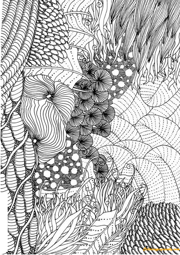 Intricate Ocean Hard Coloring Page