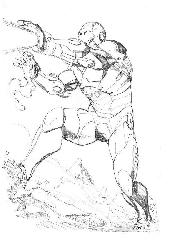 Iron Man Fighting Coloring Page