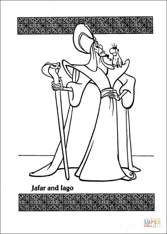Jafar And lago  from Aladdin Coloring Pages