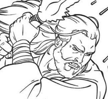 Jedi Knight Qui-Gon Jinn With A Laser Sword Coloring Pages