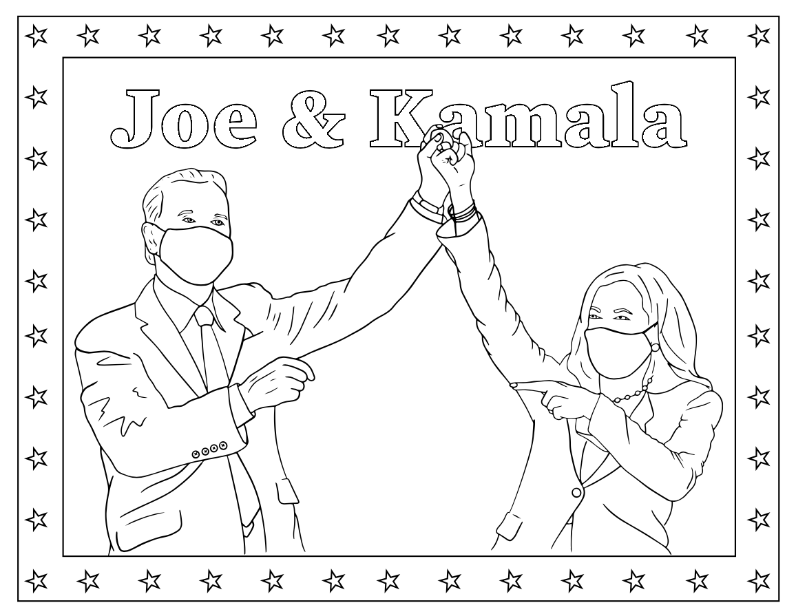 Joe & Kamala Coloring Pages - Joe Biden Coloring Pages - Coloring Pages