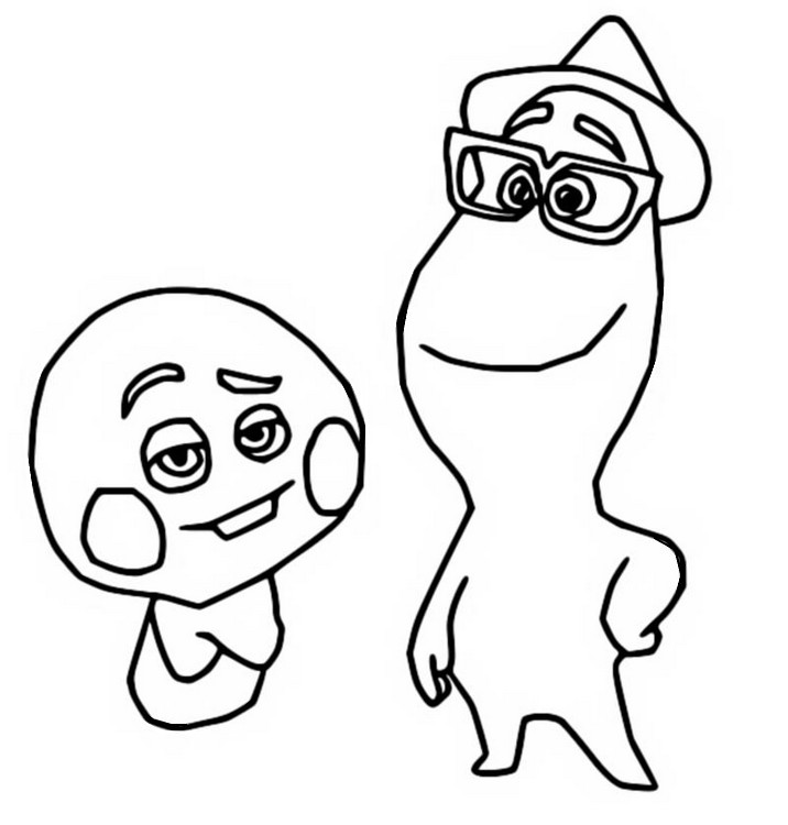 Joe and 22 smiling Coloring Page