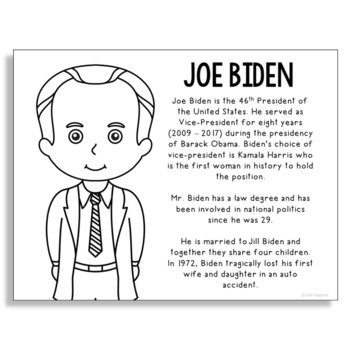 Página para colorir de fundo de Joe Biden