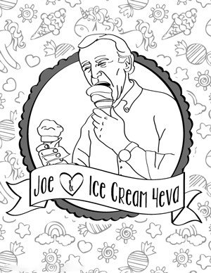 Pagina da colorare di gelato Joe Biden