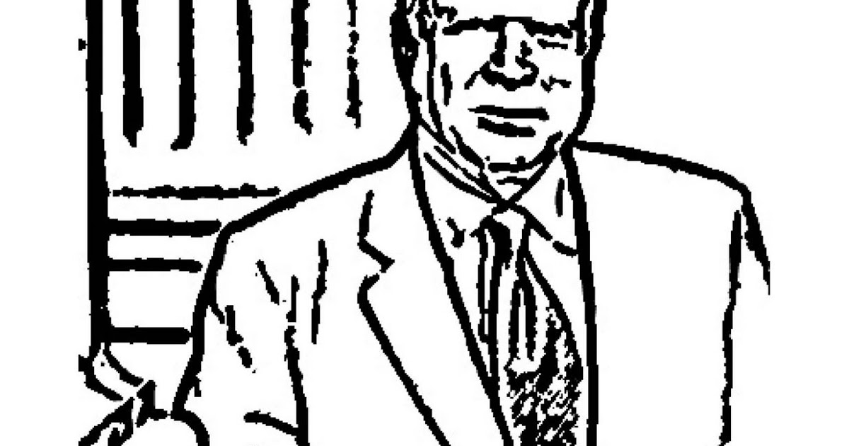 Desenho de retrato de Joe Biden para colorir