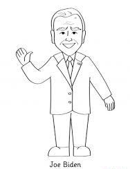 Joe Biden waving hand Coloring Pages