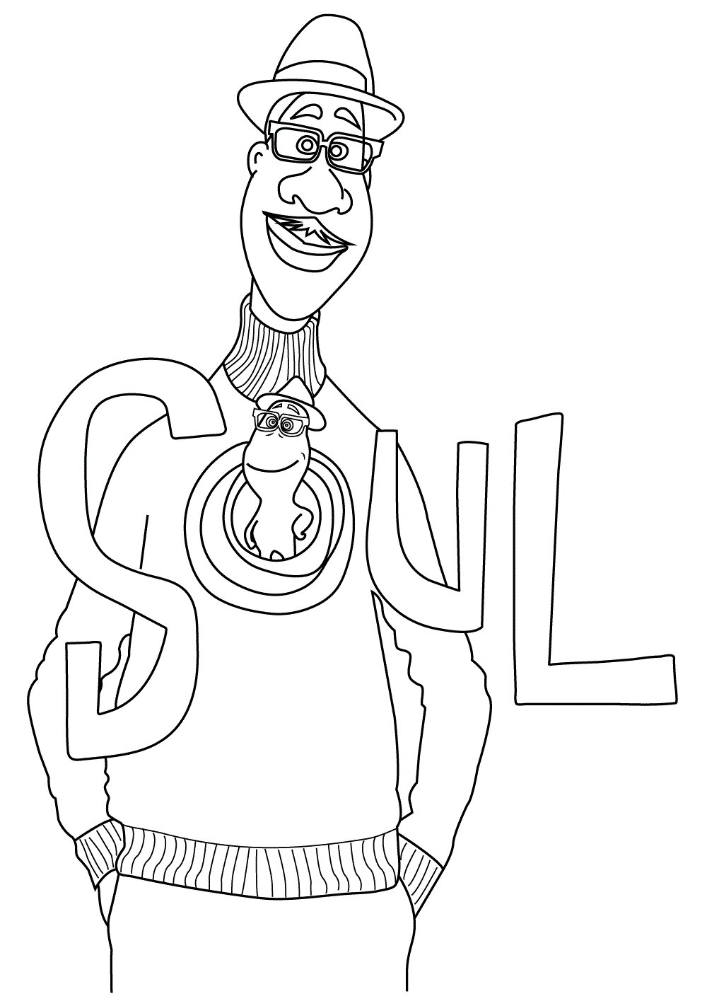 Joe from Soul Coloring Page