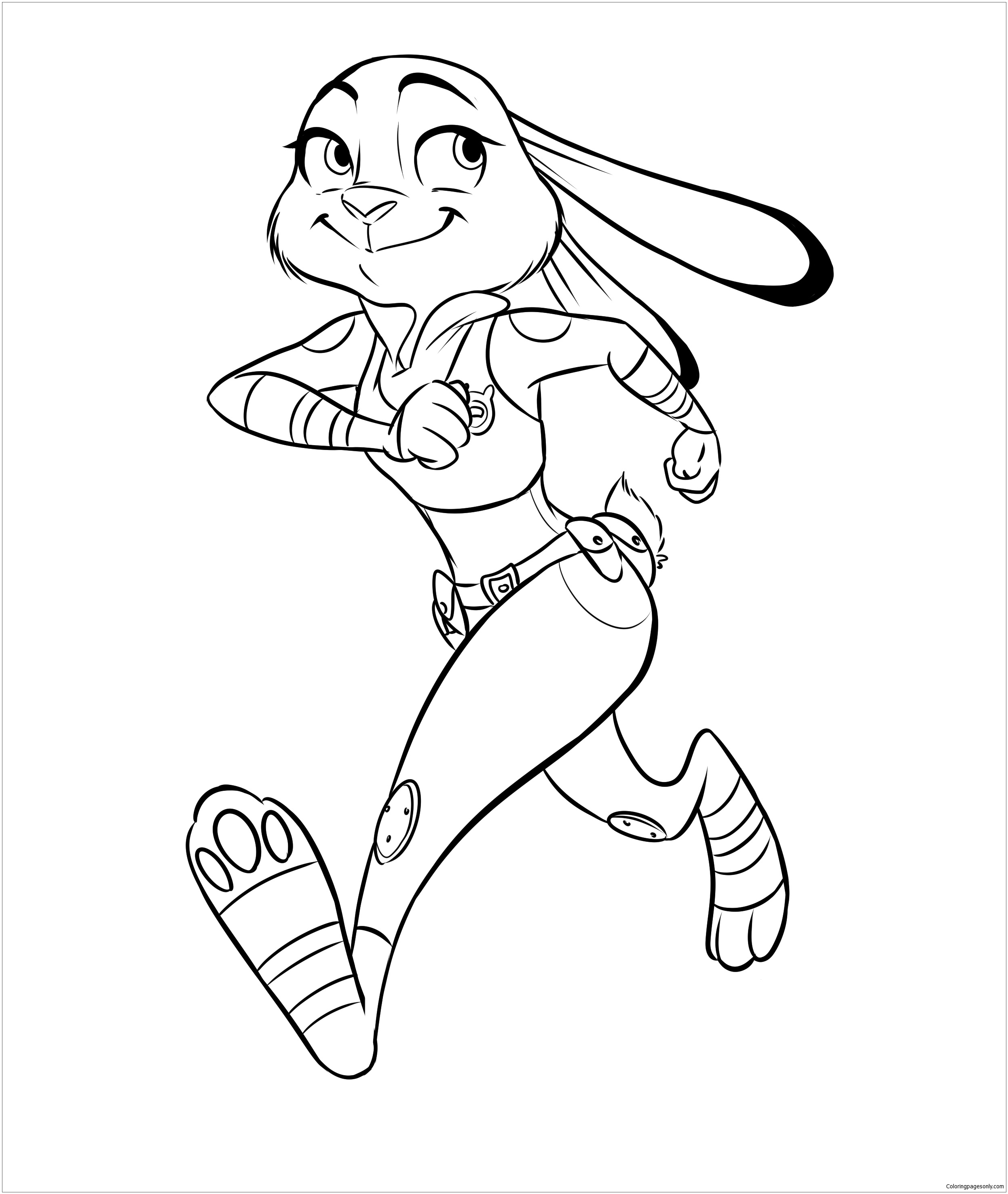 Download Judy Hopps from Zootopia 1 Coloring Page - Free Coloring Pages Online