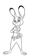 Judy Hopps from Zootopia Coloring Page