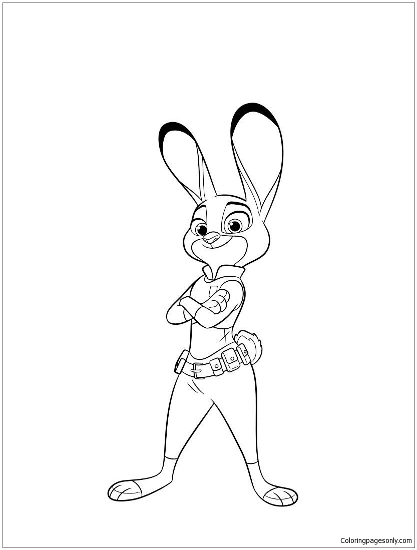 Judy Hopps from Zootopia Coloring Page