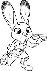 Judy Hopps is investigating Coloring Page