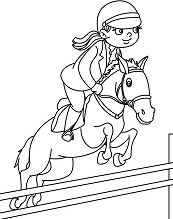 Jumping Horse With Girl Coloring Pages