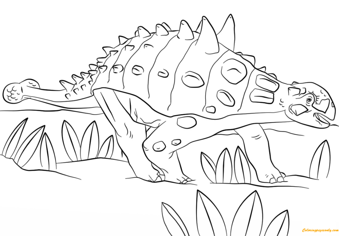 Jurassic Park Euoplocephalus Coloring Pages - Dinosaurs Coloring Pages