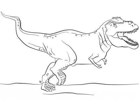 Jurassic Park T-Rex Coloring Page