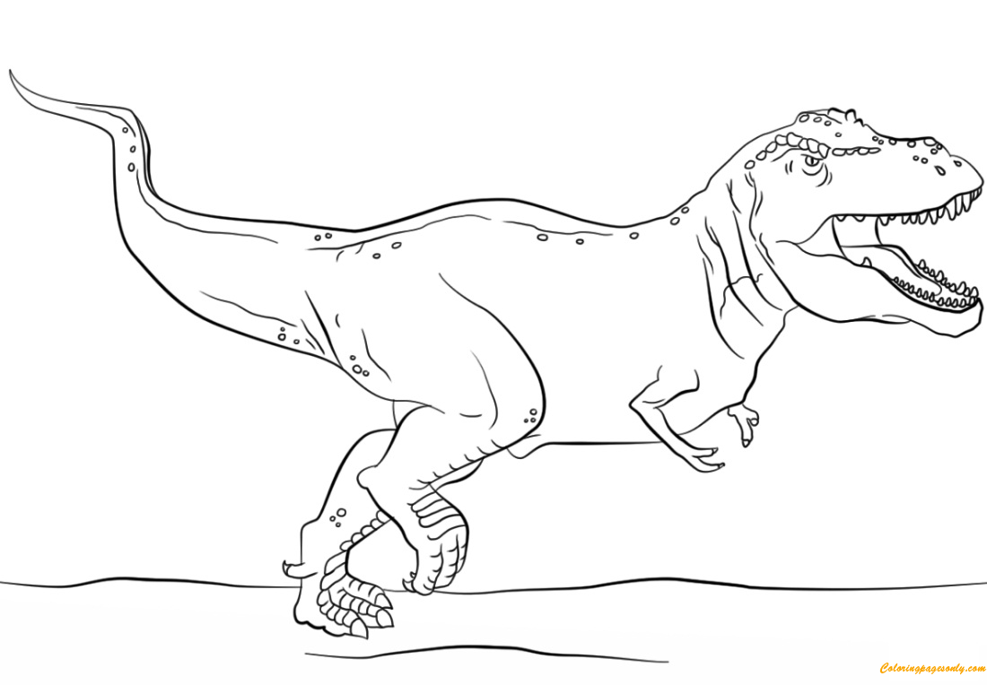 Dibujo para colorear tiranosaurio rex de parque jurásico