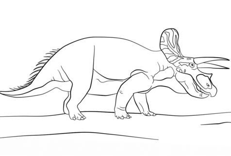 Jurassic Park Triceratops Coloring Page