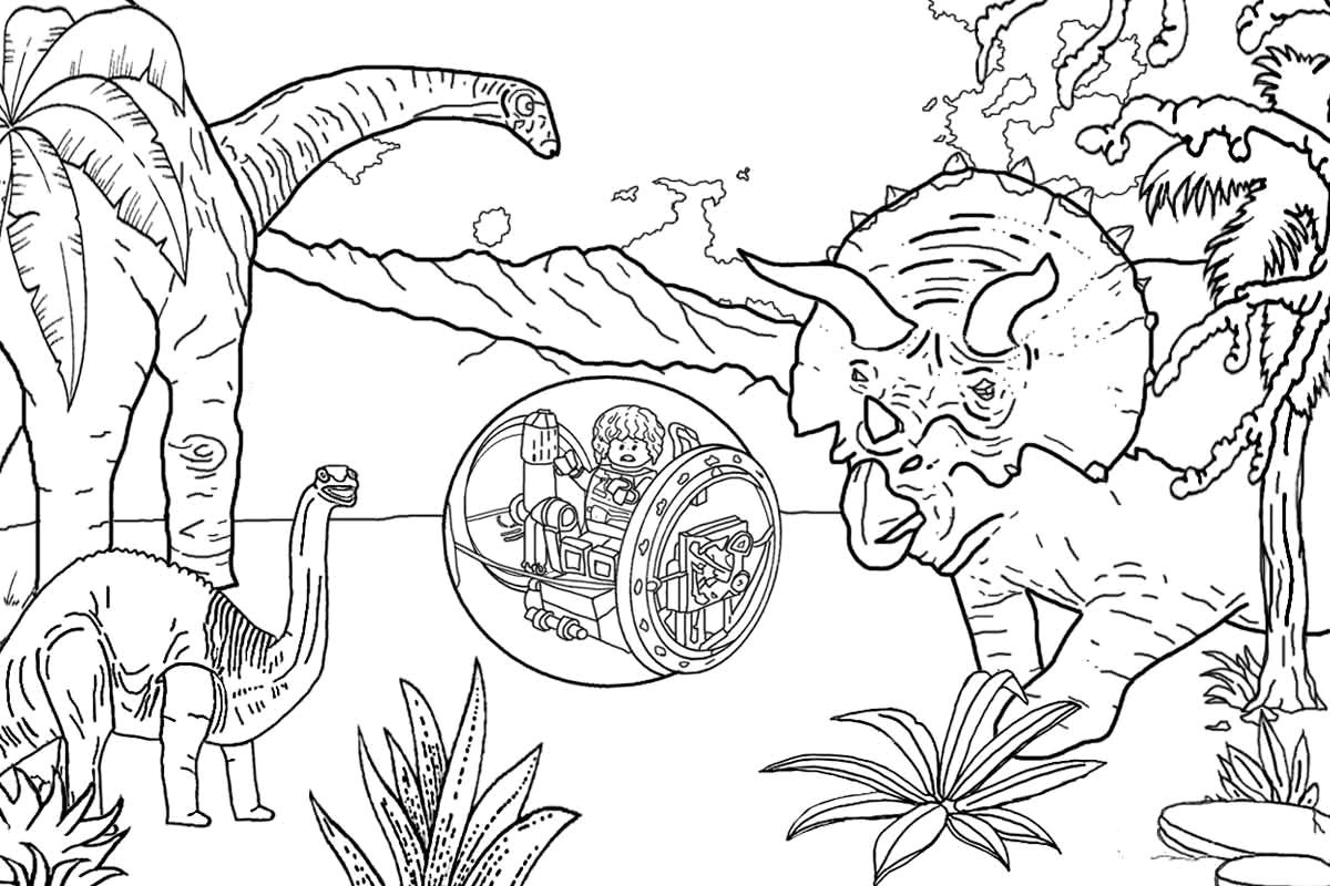 Página para colorir de Jurassic World para impressão em Jurassic World