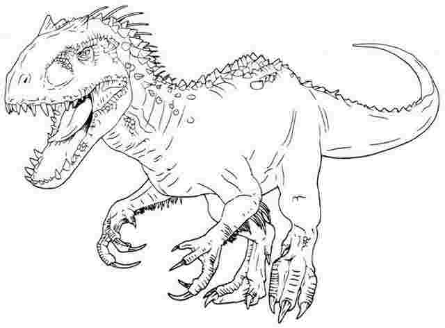 侏罗纪世界着色页侏罗纪世界中的霸王龙