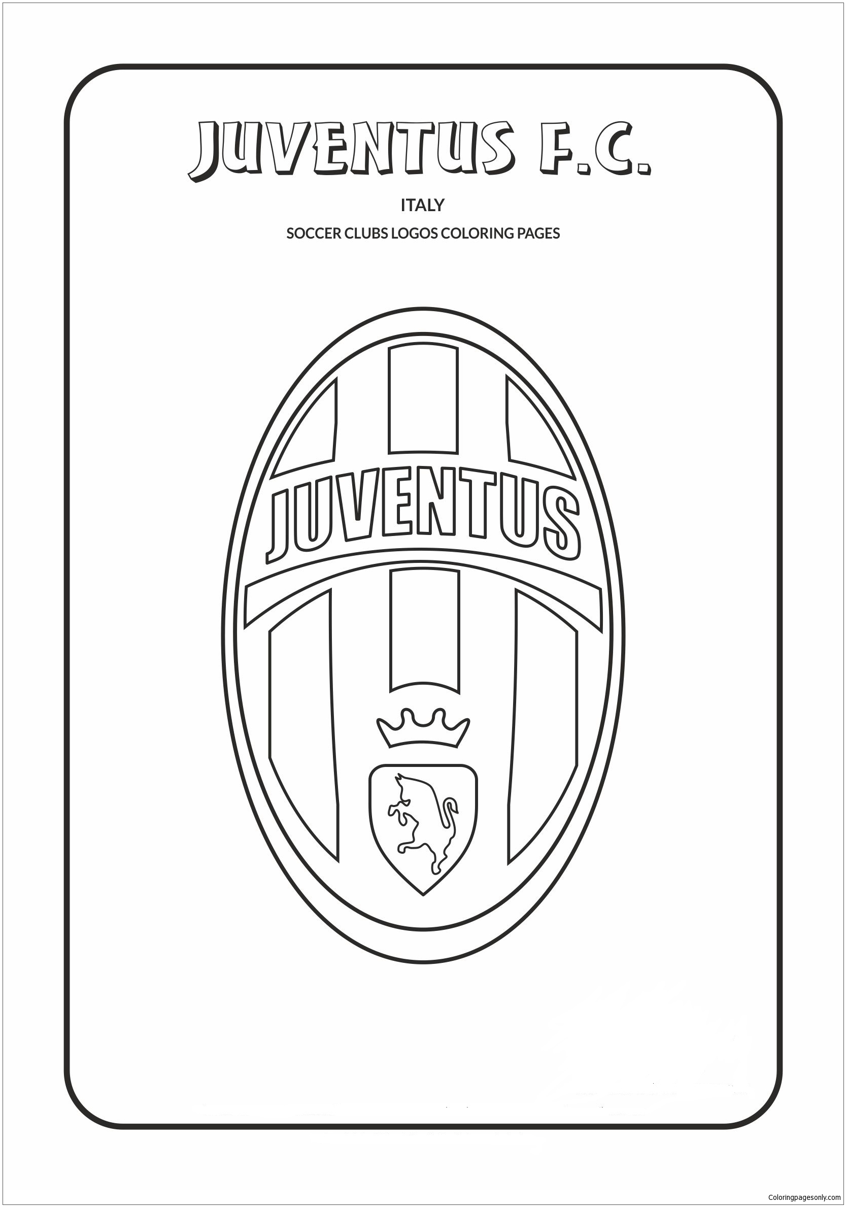  Juventus  F C Coloring  Pages Soccer Clubs Logos Coloring  