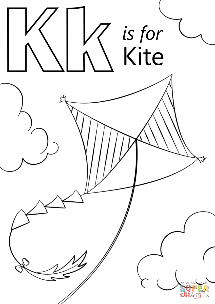 K Is For Kite Coloring Pages