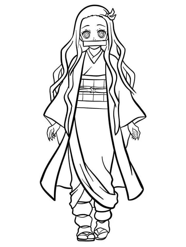 Kamado Nezuko Coloring Pages - Demon Slayer Coloring Pages - Coloring