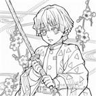 Kanata Ubuyashiki Character Coloring Pages