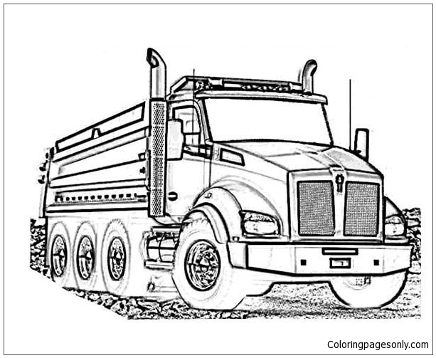 Раскраска Лесовоз Kenworth