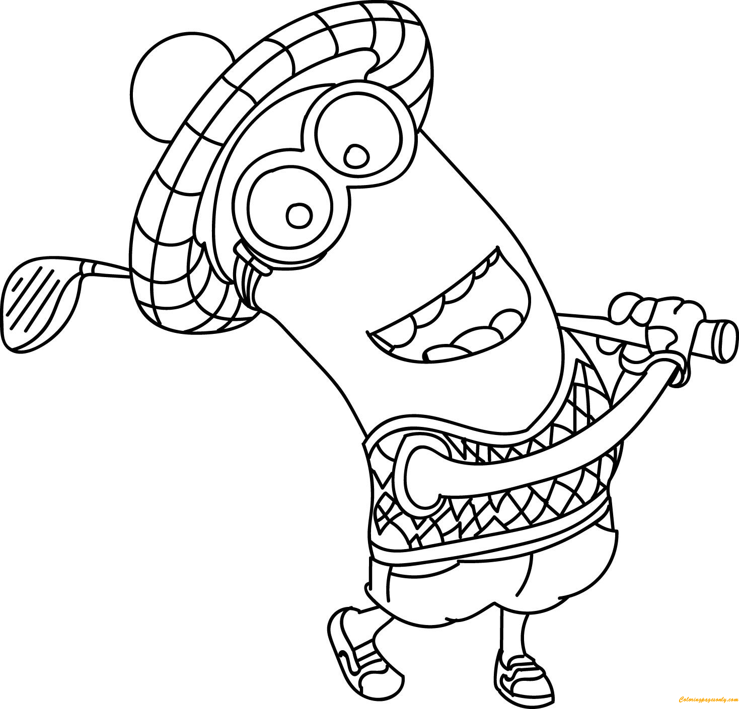 Kevin Playing Golf Coloring Pages