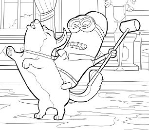 Kevin Riding Dog Coloring Page