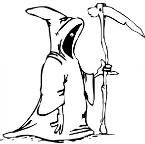 Kids Halloween Grim Reapers Coloring Page