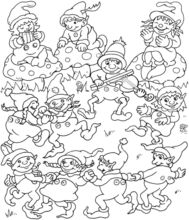 Kids Playing Christmas Coloring Pages