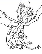 Coloriage chevalier et dragon