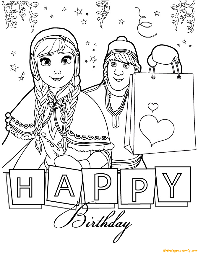 Kristoff Happy Birthday Anna Coloring Pages